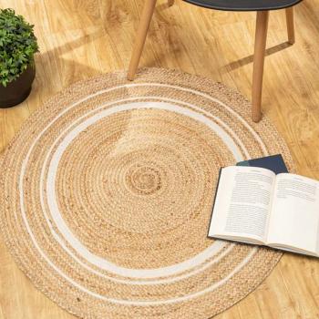 Brown-White Round Rug Manufacturers in Nashik